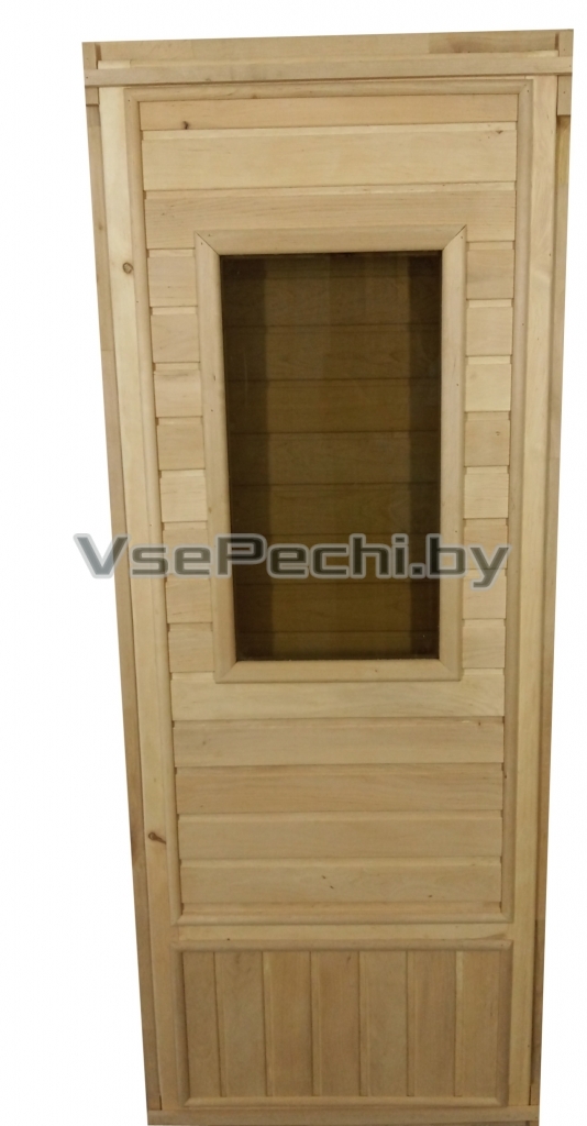 Дверь деревянная со стеклом (ольха) 1800х700