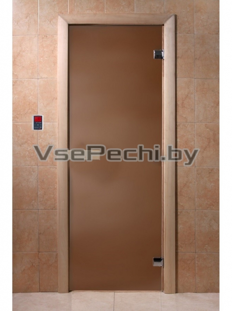 Дверь Бронза Матовая 6 мм (190х70, коробка хвоя)